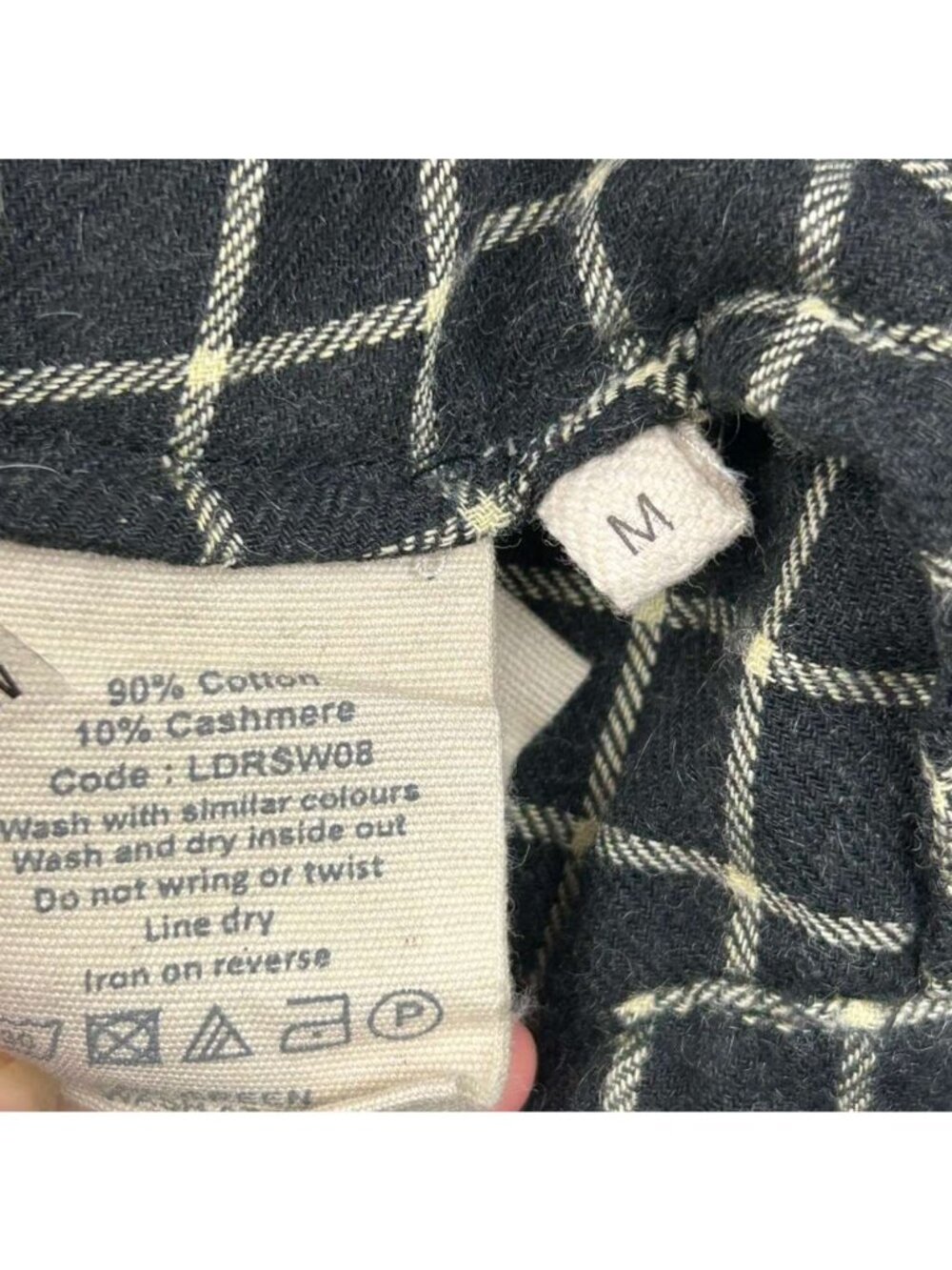 Toast Dress Women's M Black/White Check Cashmere Blend Midi Button Front Pockets - Picture 9 of 16